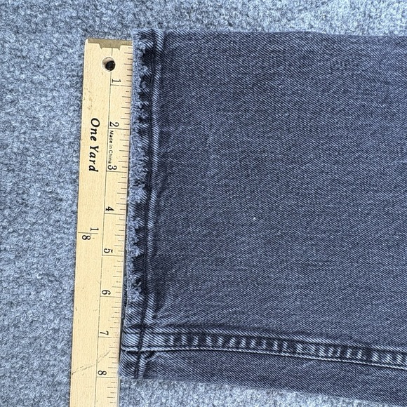 Abercrombie Fitch 90s Straight High Rise Jeans 35L 42x32‎ Faded Black Curve Love - Picture 4 of 16